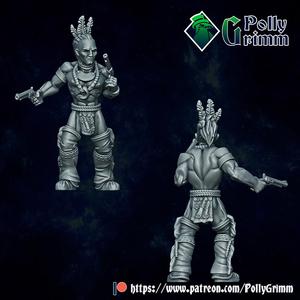 Tabletop historic miniature. Wild west set. Native American Warrior with gun