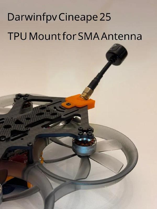 TPU SMA Antenna Mount for DarwinFPV CineApe 25   