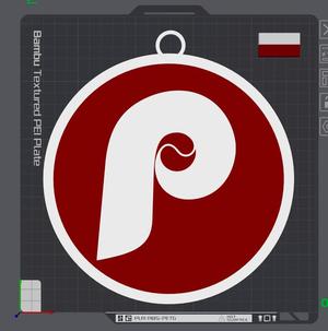 Philadelphia Phillies Oversized Necklace Retro Logo   
