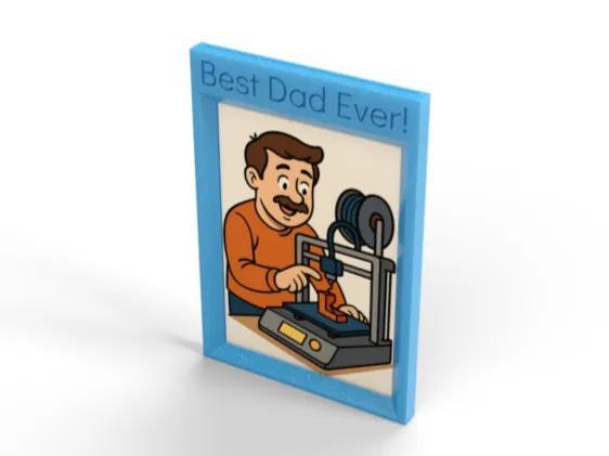 Last Minute Father's Day Gift - Wallet Sized Photo Frame / Fridge Magnet   