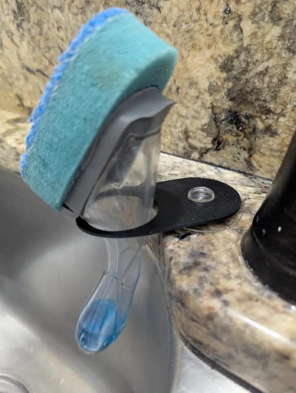 Soap dispensing dish wand holder   