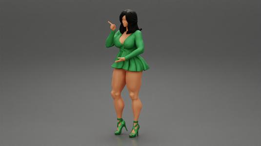 Fashion beauty sexy woman in stylish mini dress 3D print model