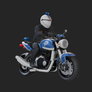 Realistic Detailed Police Motorcycle 3D Model - Ready for Printing and Display