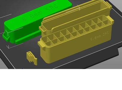 6.8mm SPC, Pocket Spring Latch Modular Ammo Box   