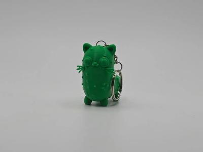 Pickle Cat Keychain   