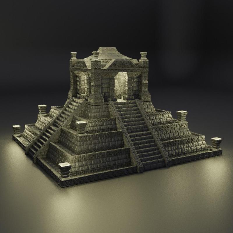 Small Jungle Temple - Tabletop Terrain - 28 MM