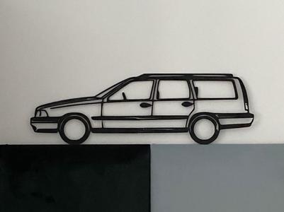 Volvo V70 gen1 2D Line-art wall decoration