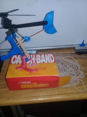 Ultralight coaxial helicopter with rubber engine