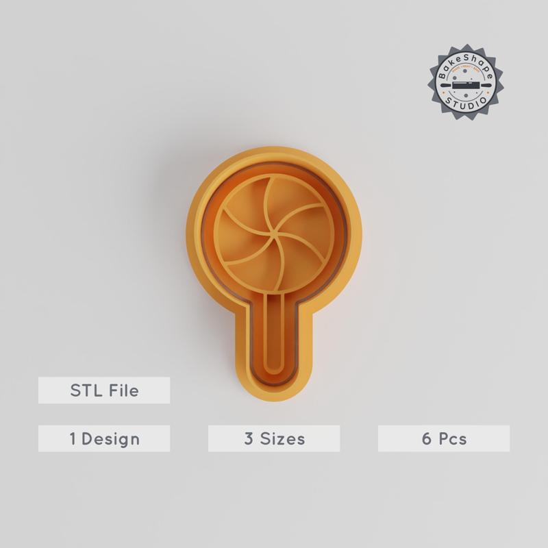 Lollipop Shape Cutter & Stamp Set, Cookie & Fondant, Small to Large Sizes, Perfect for Halloween, Spooky Treats, Sweet Festival Baking PRODUCT_4318