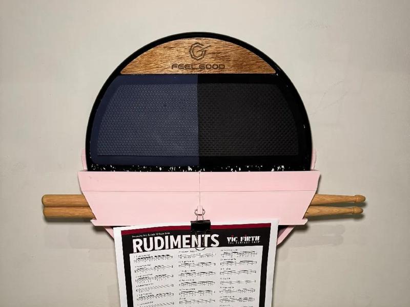 Wall Mount for Drum Pad with slot for sticks