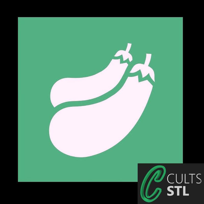 Stencil Berinjela Fruta - 10x10cm