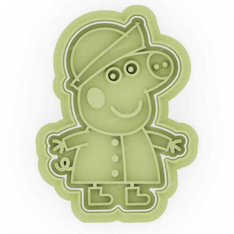 Peppa Pig Raincoat Cookie Cutter & Stamp - 8 cm