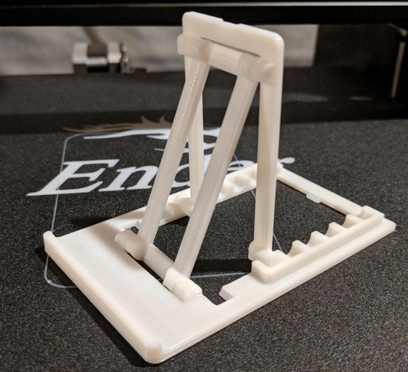 Adjustable Folding Phone Stand - Single piece print, built in hinges