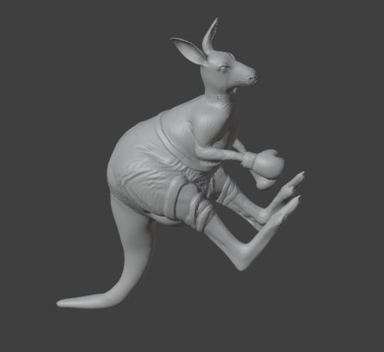 Boxing Kangaroo Turned Into Stone Mid-Kick