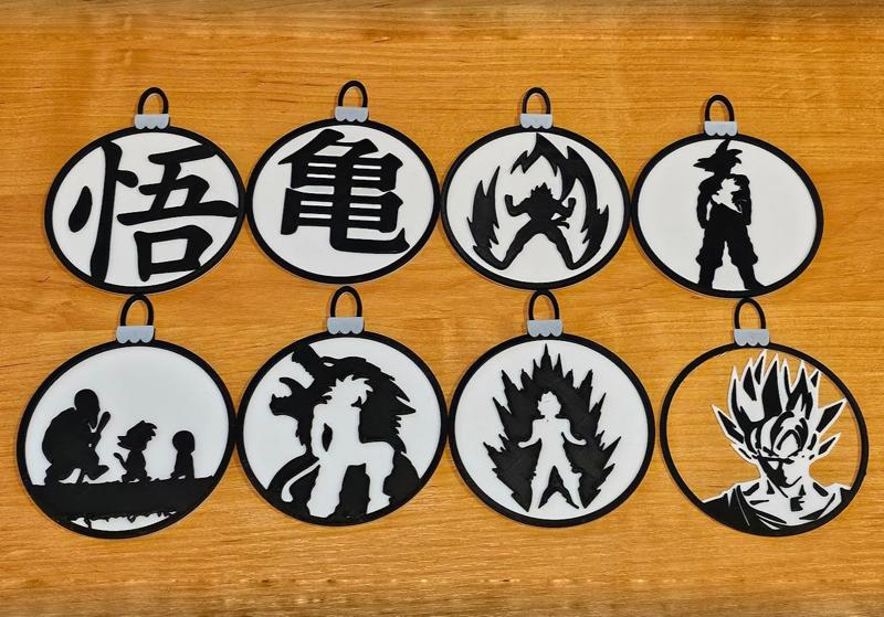 Dragon Ball Christmas ornaments Goku ssj kanji