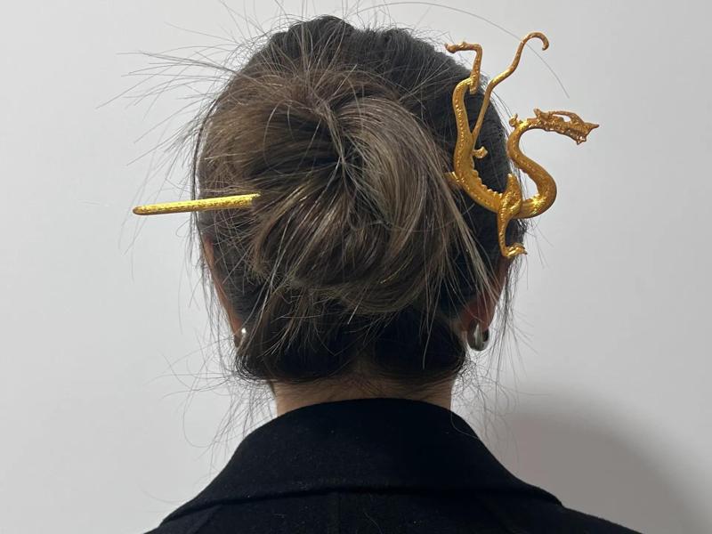 Gilded Iron Core Copper Dragon Hairpin