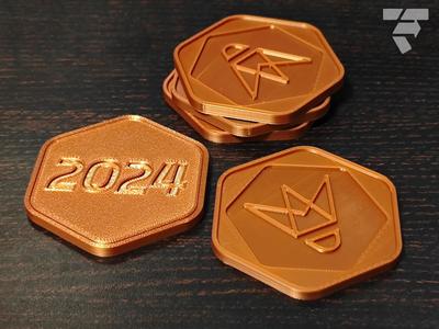 Apple-style badminton tournament medals