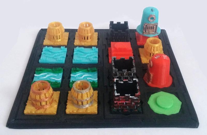 "Battle of Golems. Learning to Program you Robots" board game 3D models