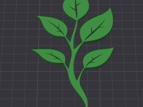 2D leaf plant