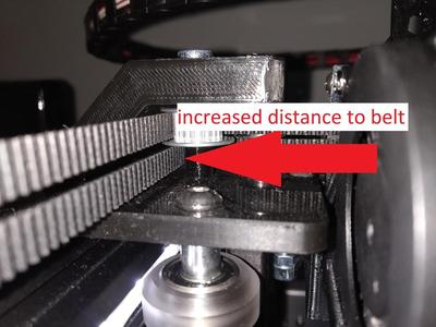 Ender-4 CoreXY narrow spacer incresed belt distance