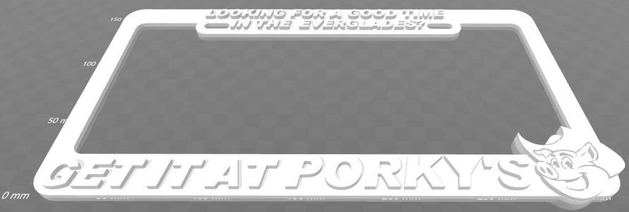 Get It At Porky's, License Plate Frame