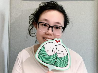 Double-sided Dragon Boat Festival Zongzi Fan  Four basic colors—black, white, red, and green—create six rich color layers  Incredibly easy to print