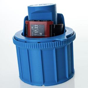 Pebble display case with Iris opening.