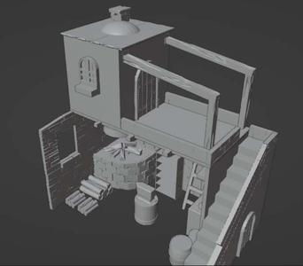 Stable, house, diorama, nativity scene, role-playing games, blacksmith, building, floor, floor