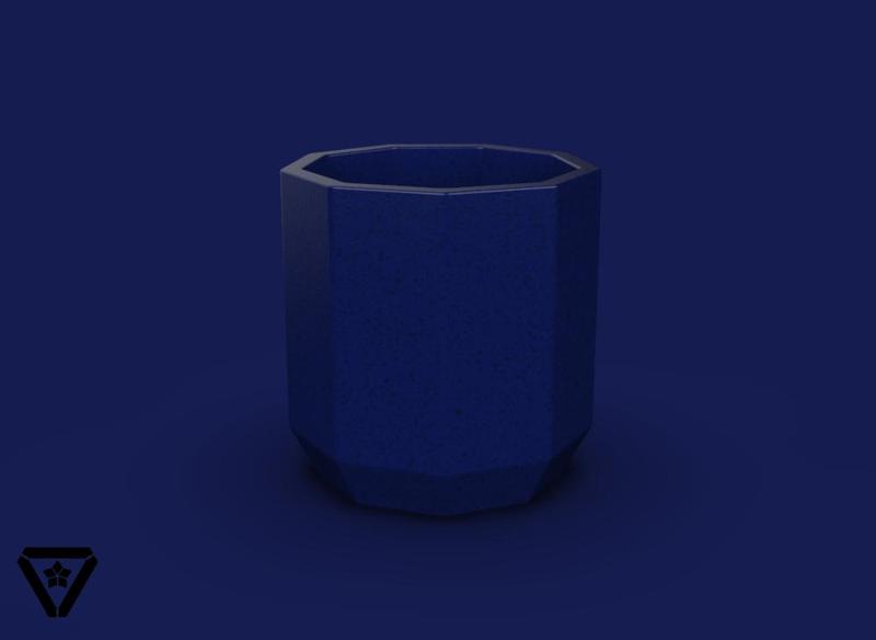 57. Nonagon Geometric Bonsai Pot - V1 - Reina (Inches)