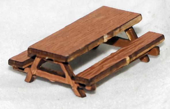 Laser Cut - 1/87 (HO) Scale - Picnic Table And Benches 1