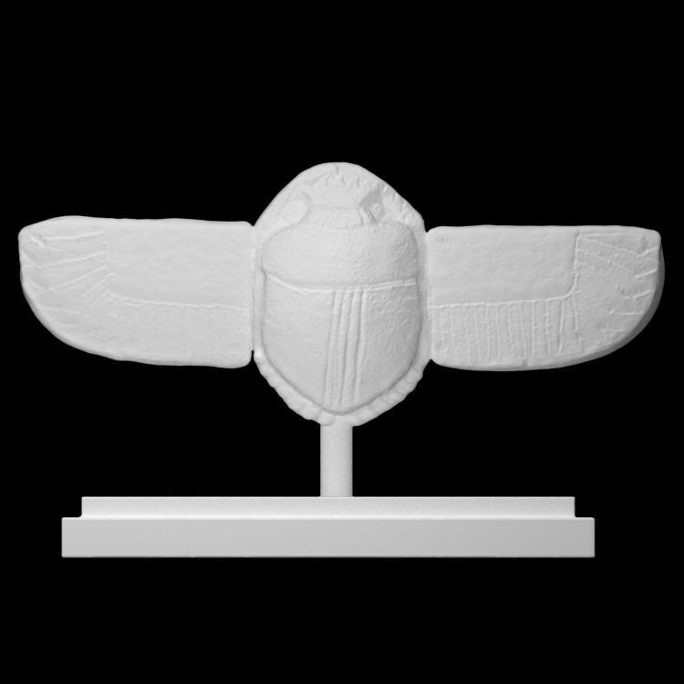 Egyptian blue glazed winged scarab