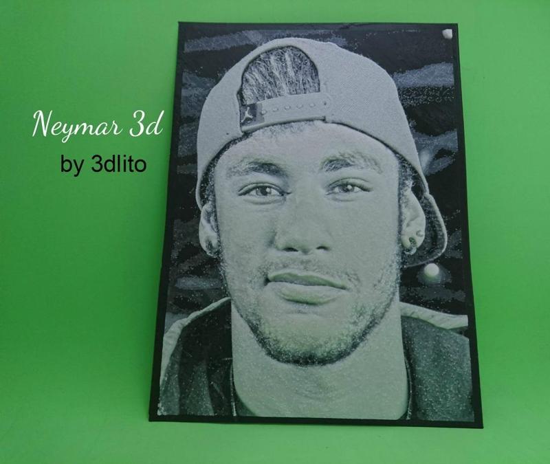 Dibujo 3D Neymar