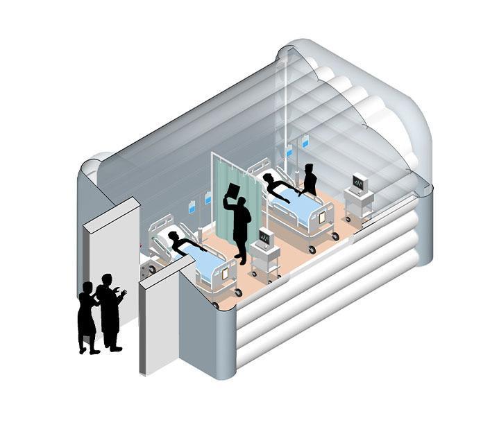 Temporary ICU or intensive care units and treatment facility for COVID19 patients