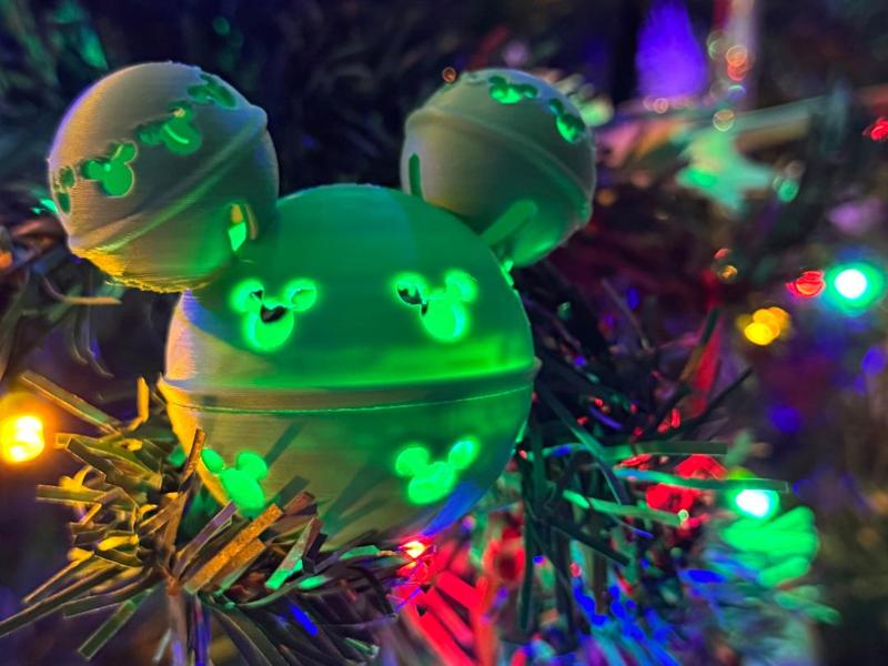 Mickey Mouse Ears Christmas Bell Ornament 