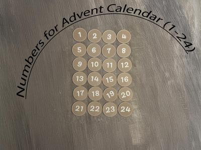Number Discs for Advent Calendar / DIY (Mulicolor)