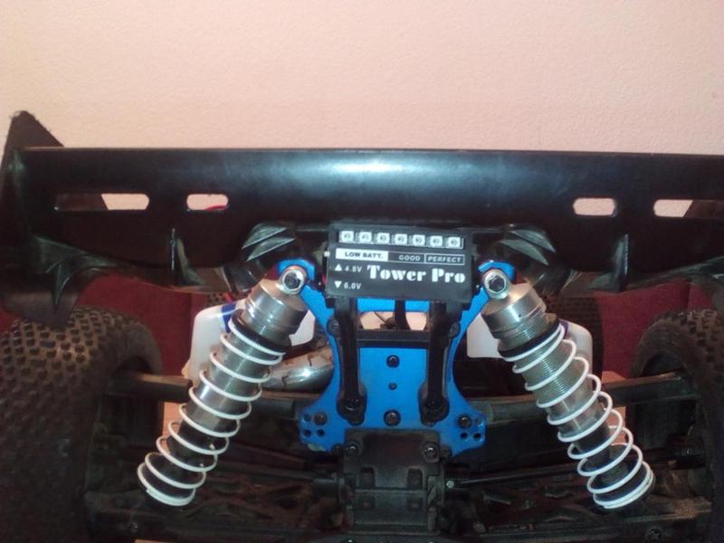 Tower Pro battery indicator mount for LRP S8 Rebel BX