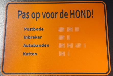 Pas Op voor de HOND bordje