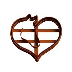 heart with horse love cutter cutting