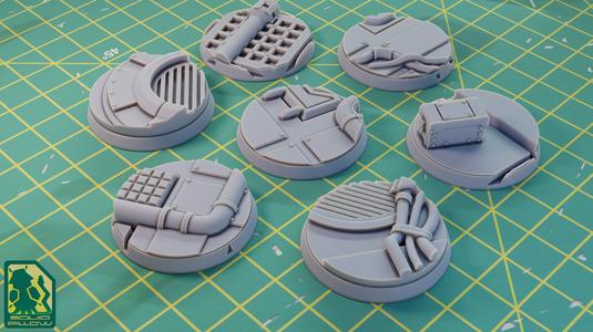 32mm Scifi Metal Plating Bases Set-6