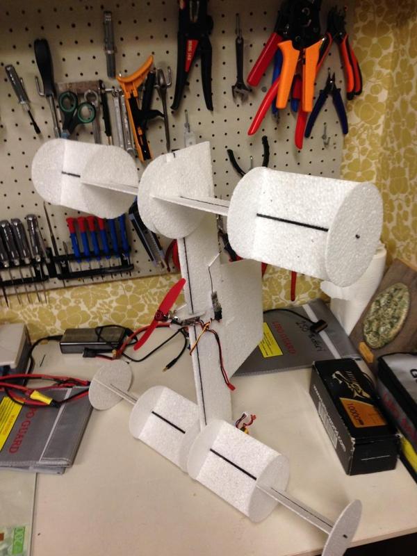 "Floppikopter" magnus effect rc plane