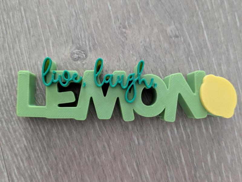 Live, laugh, lemon lettering