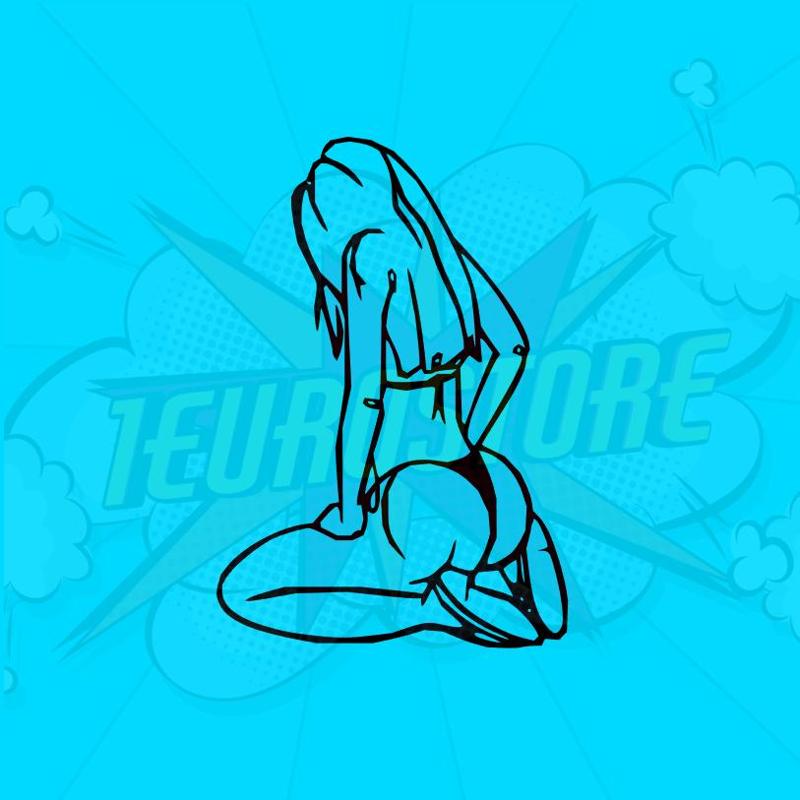 Sexy Girl Sitting Door Wall Art