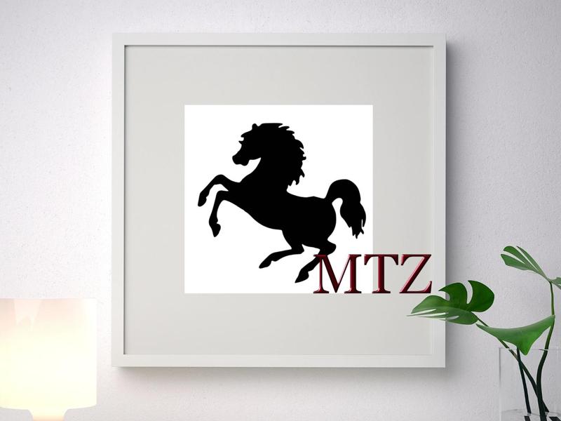 2D Wall-Mounted Horse Sculpture