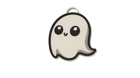 Smiling Ghost Keychain - Cute Halloween Accessory
