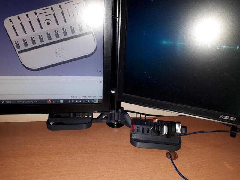 Organizer USB pour pied double écran, ou à poser