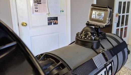 DPV compass and action camera mount