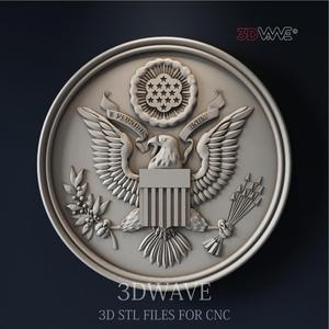 USA seal 3d stl file for CNC