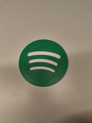 Coasters with logo's (TS, NODE, HTML, SPOTIFY) and holder