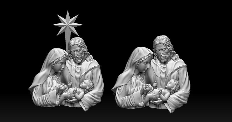 Holy Family Relief 3D print model