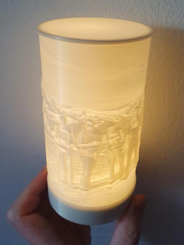 Round Litophane LED Light ÄDELLÖVSKOG Adapter